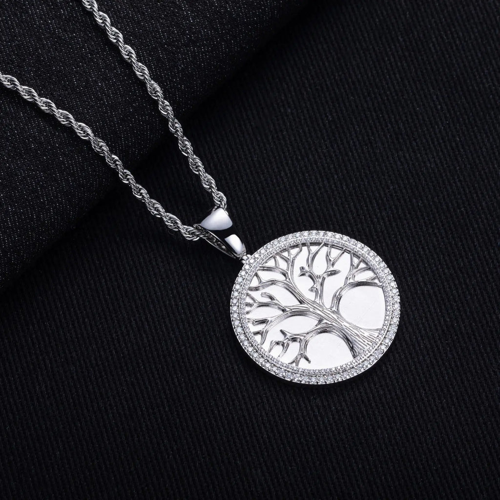 Minimalist Light-Luxury Copper Pendant With Diamonds Christmas Tree Design
