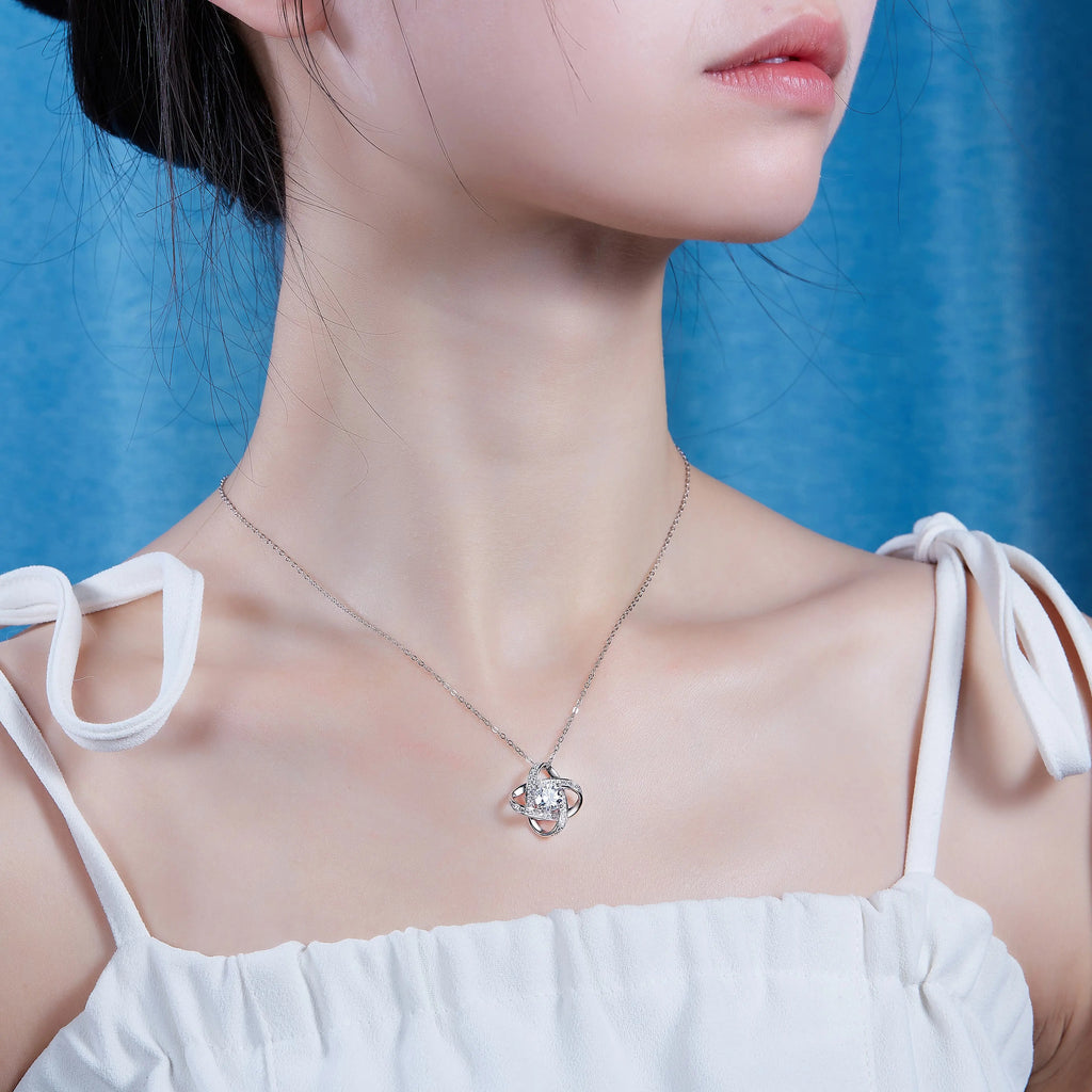 Cycle – Moissanite Silver Pendant Necklace, S925 Platinum Plated NP Collection