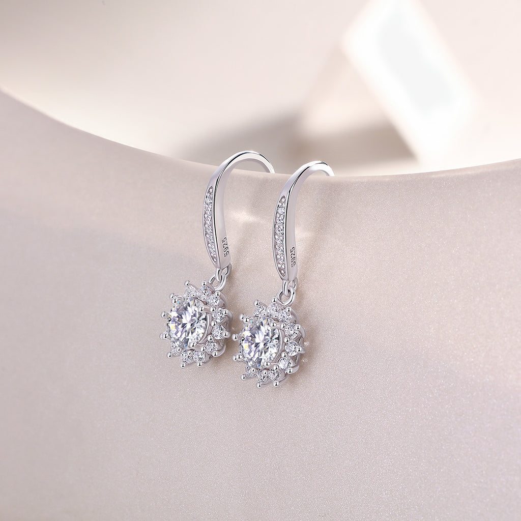 Qingcheng - Half-carat Moissan Diamond S925 Sterling Silver And Platinum-plated Stud Earrings