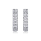 Slow Pace – Moissanite Luxury Fashion Silver Stud Earrings, S925 Platinum Plated NP Collection
