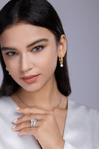 Vanilla - 3-carat Moissanite S925 Sterling Silver And Platinum-plated Diamond Ring