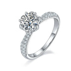 1-Carat Luxury Moissanite S925 Platinum-Plated Silver Ring – Light Luxury Jewelry NP Collection
