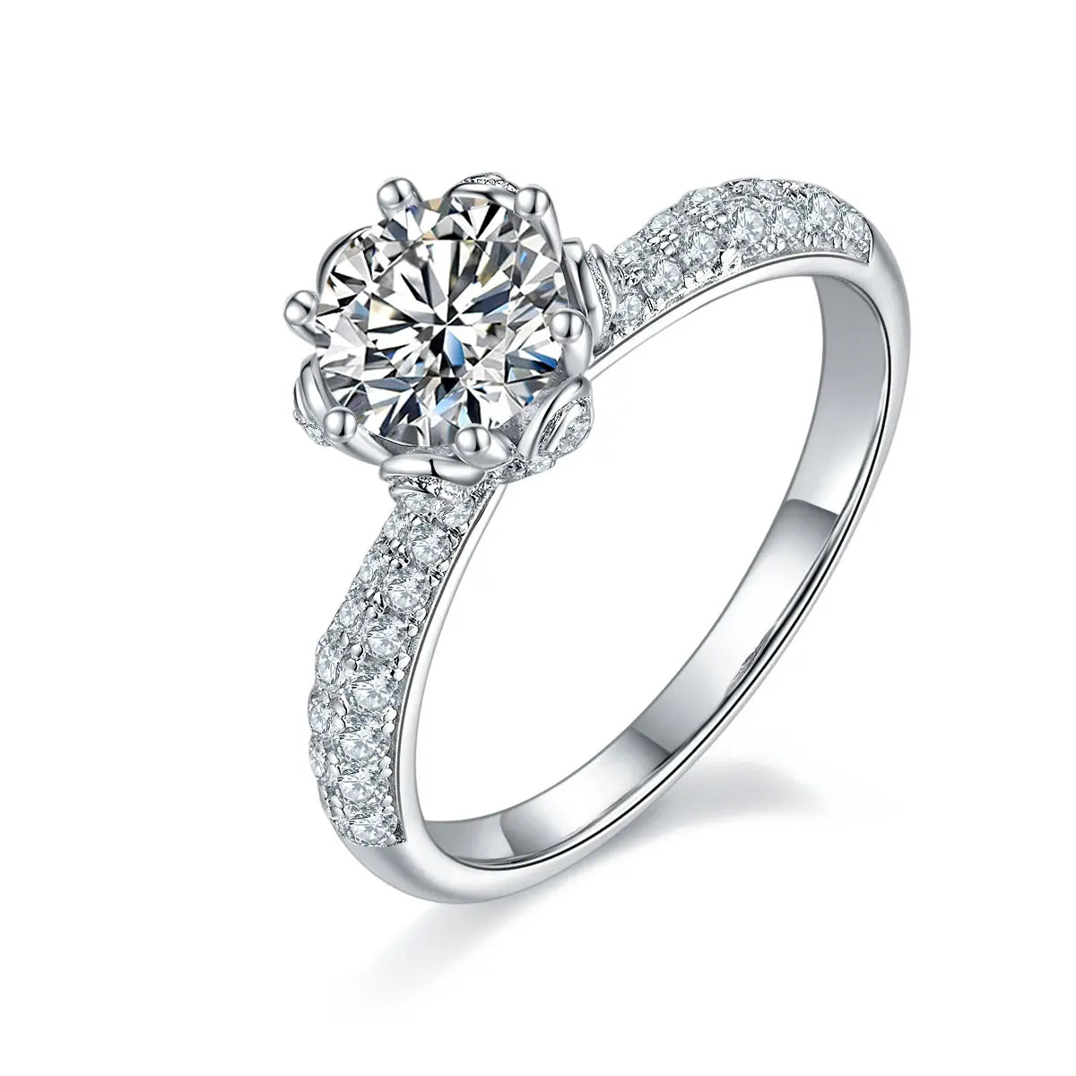1-Carat Luxury Moissanite S925 Platinum-Plated Silver Ring – Light Luxury Jewelry NP Collection