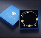 Sunflower Bracelet/Anklet 925 Sterling Silver