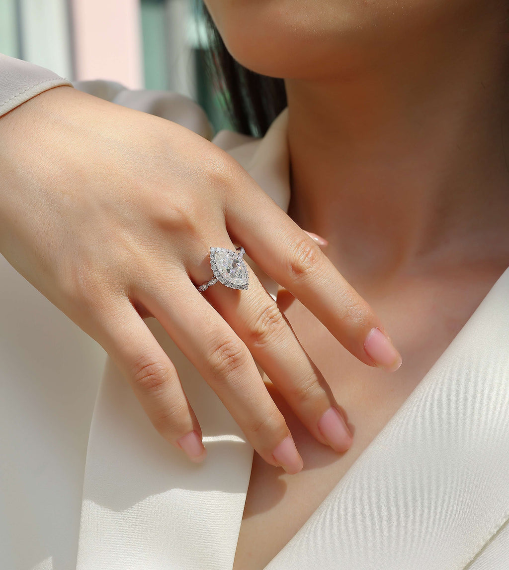 Starlight Craze - Moissanite S925 Sterling Silver And Platinum Diamond Ring