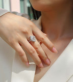 Starlight Craze - Moissanite S925 Sterling Silver And Platinum Diamond Ring