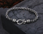 S925 Sterling Silver Distressed Woven Twisted Bracelet