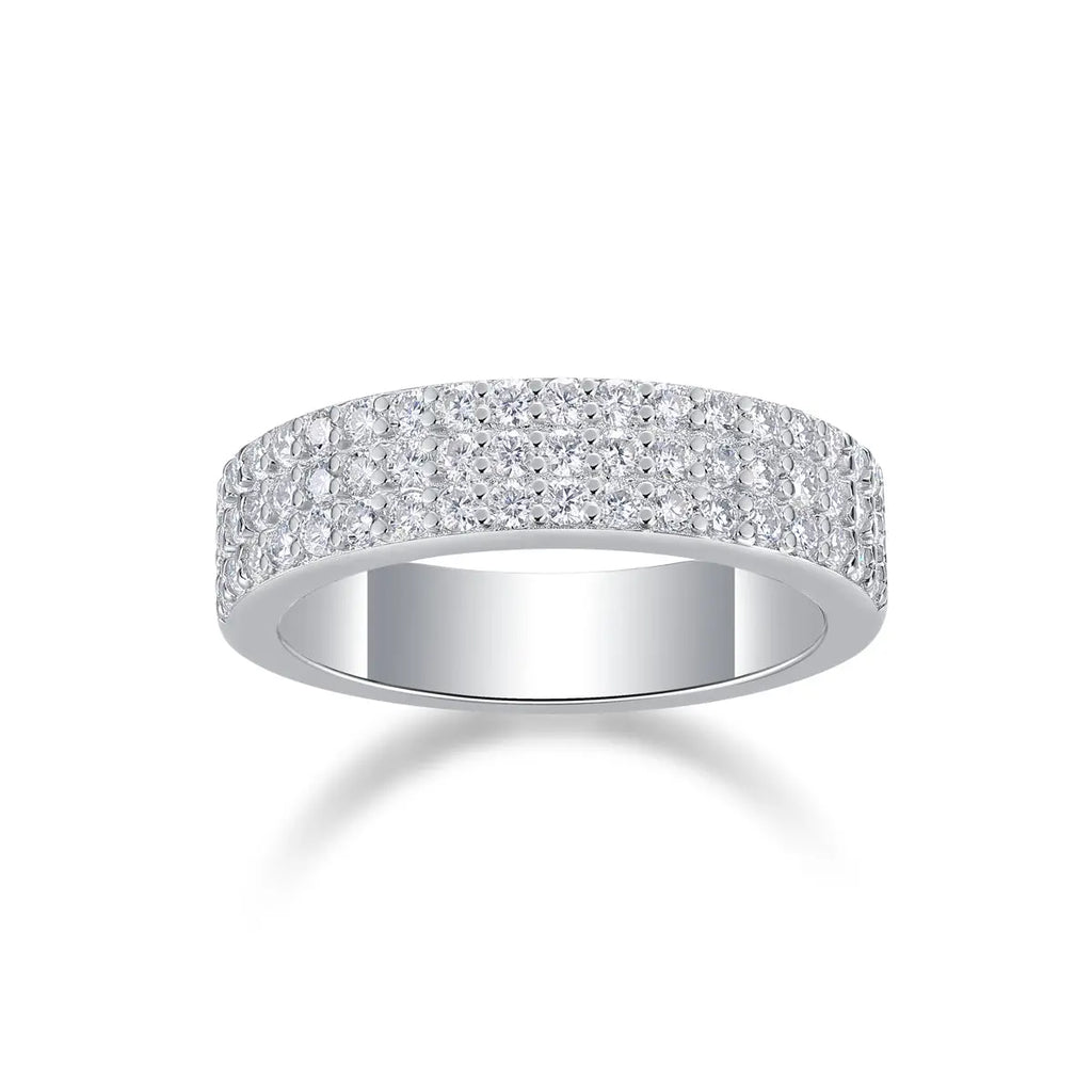Luxurious & Fashionable Light Luxury Moissanite Silver Ring – S925 Platinum Plated NP Collection