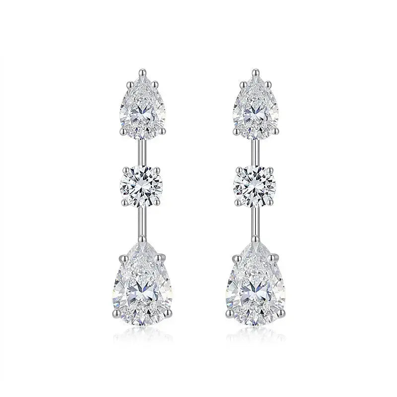 Top-quality Moissanite Luxury And Fashionable Light Luxury Jewelry Silver Stud Earrings S925 Silver Plated Platinum NP Collection