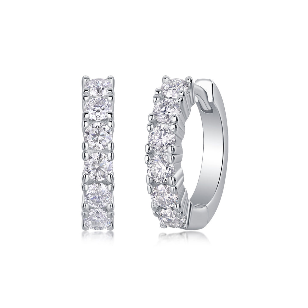 Pursuit - Moissanite S925 Sterling Silver And Platinum-plated Stud Earrings