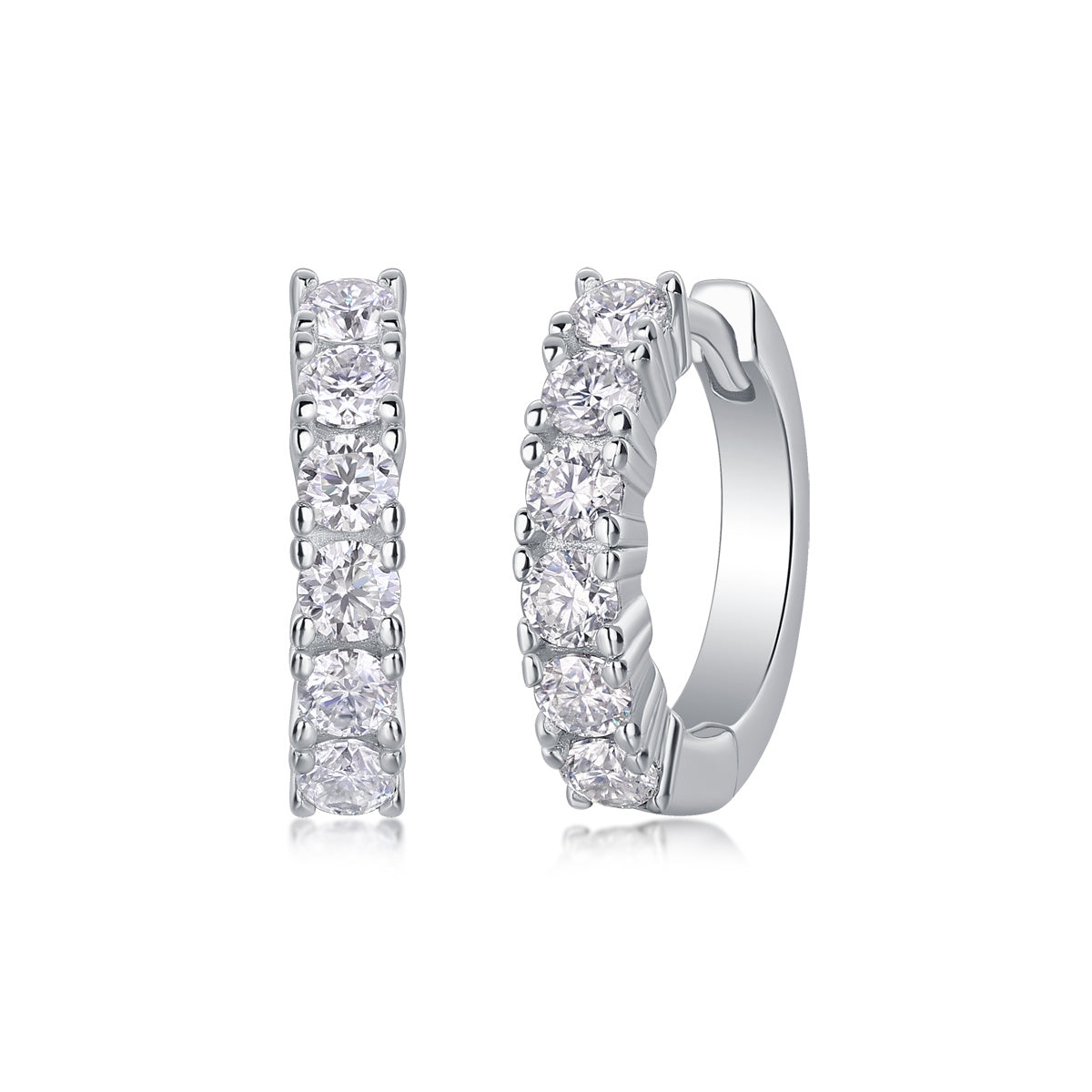 Pursuit - Moissanite S925 Sterling Silver And Platinum-plated Stud Earrings