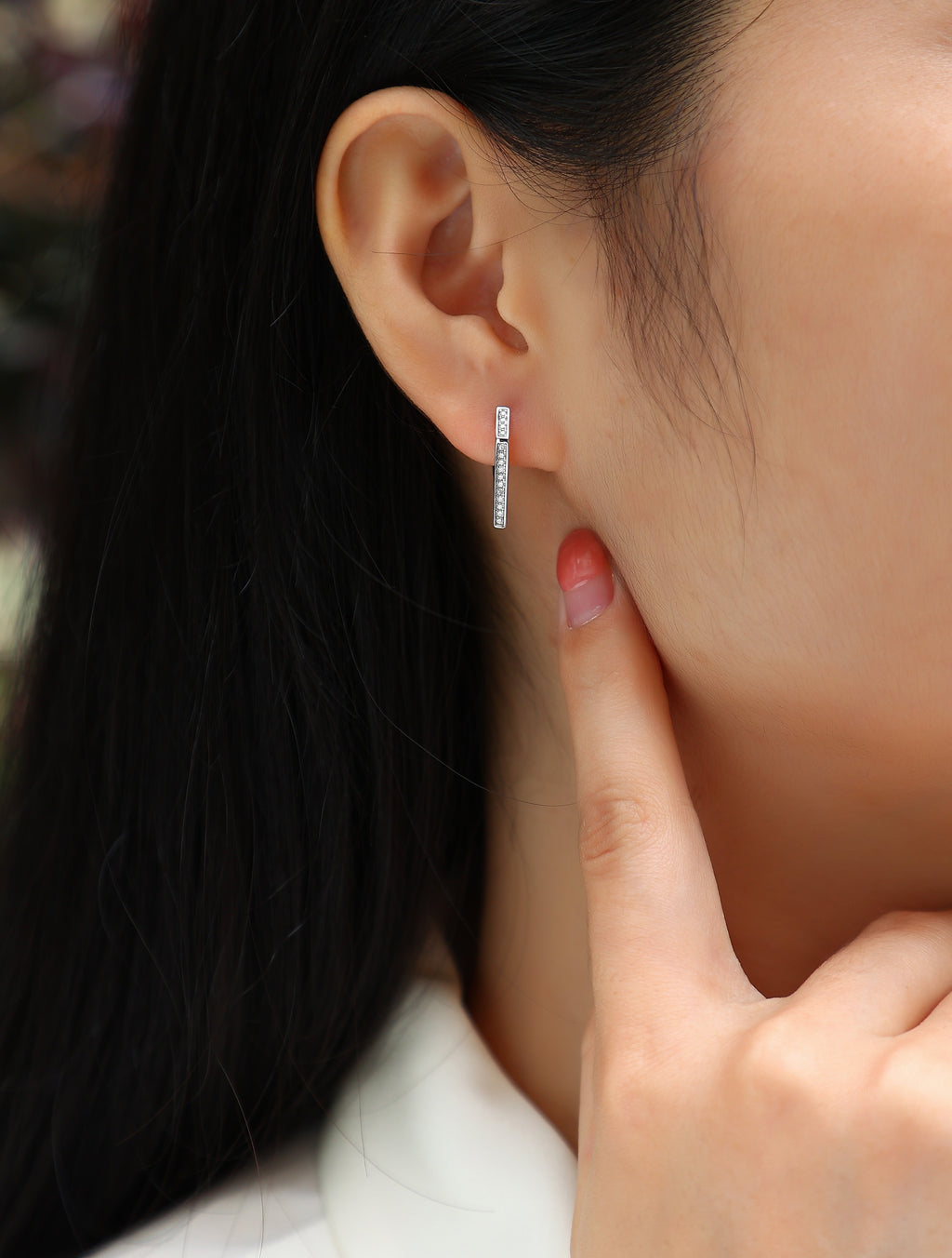 Diamond Jewelry With Moissanite S925 Sterling Silver And Platinum-plated Stud Earrings