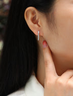 Diamond Jewelry With Moissanite S925 Sterling Silver And Platinum-plated Stud Earrings