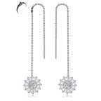 Diamond Christmas Snowflake Tassel Earrings