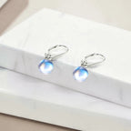 925 Sterling Silver Moonstone Drop Leverback Earrings – Elegant Gemstone Jewelry NP Collection