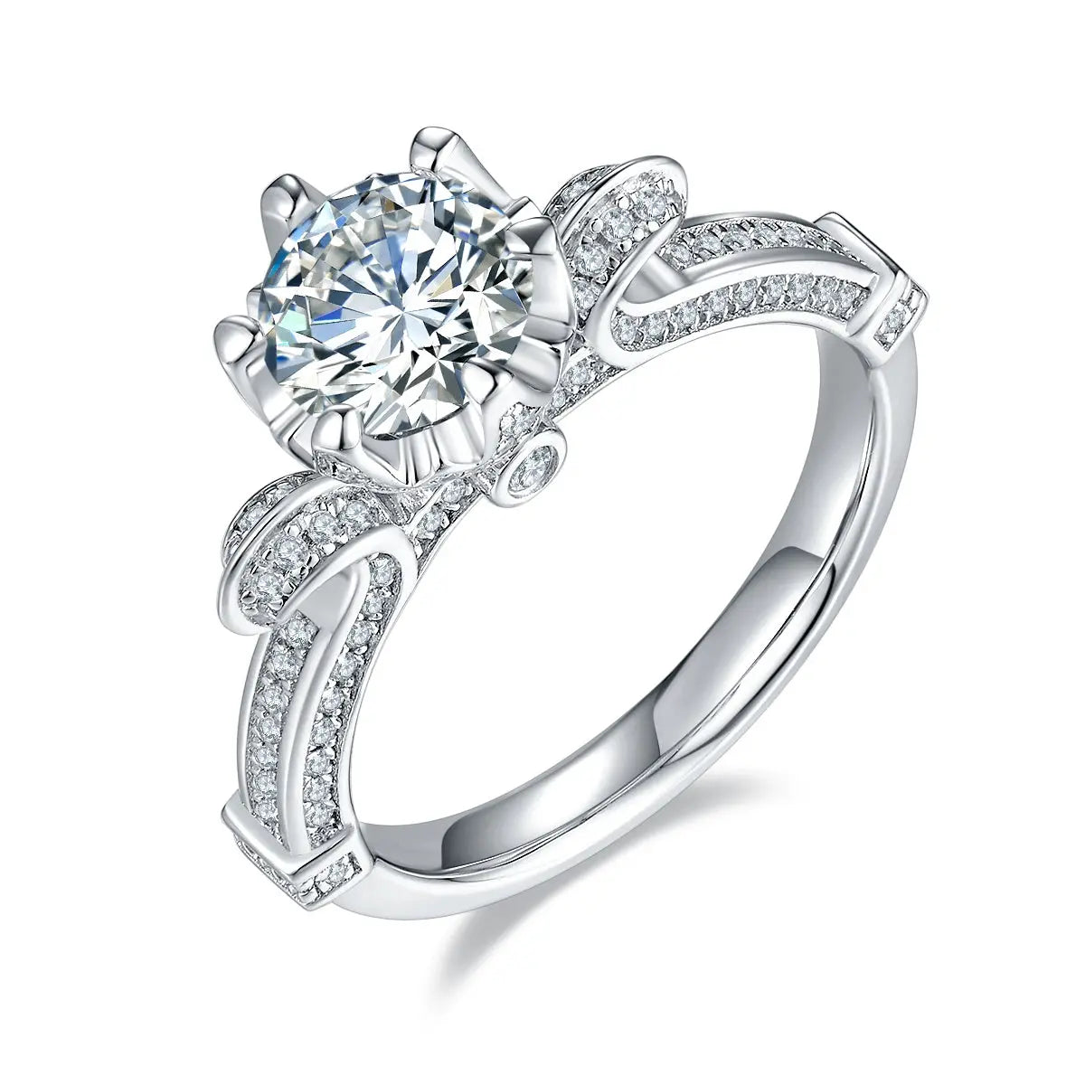 1-Carat Luxury Moissanite S925 Platinum-Plated Silver Ring – Light Luxury Jewelry NP Collection