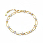 18K Gold Plated Moissanite Tennis Bracelet 925 Silver 