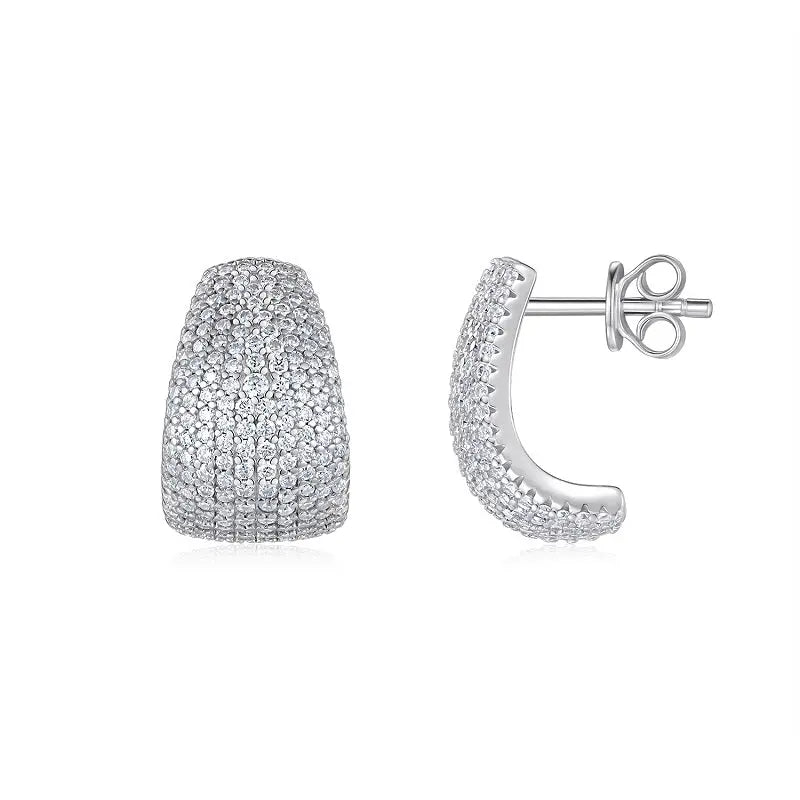 Moissanite Luxury & Fashionable Light Luxury Silver Stud Earrings – S925 Platinum Plated NP Collection
