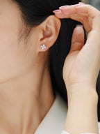 Sweetheart French - Moissanite S925 Sterling Silver And Platinum-plated Stud Earrings