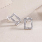 In Full Swing – Fashionable and Affordable Moissanite Stud Earrings in S925 Sterling Silver, Platinum Plated NP Collection