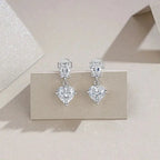 Moissanite Luxury And Fashionable Light Luxury Jewelry Silver Stud Earrings S925 Silver Plated Platinum NP Collection