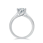 1-carat Luxury And Fashionable Light Luxury Jewelry Silver Ring Set With Top-quality Moissanite, S925 Silver Plated Platinum NP Collection