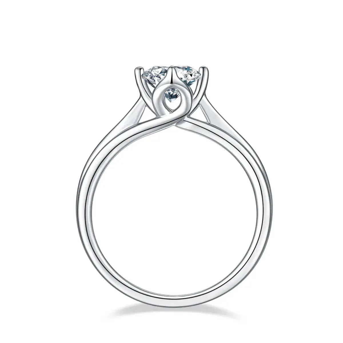 1-carat Luxury And Fashionable Light Luxury Jewelry Silver Ring Set With Top-quality Moissanite, S925 Silver Plated Platinum NP Collection