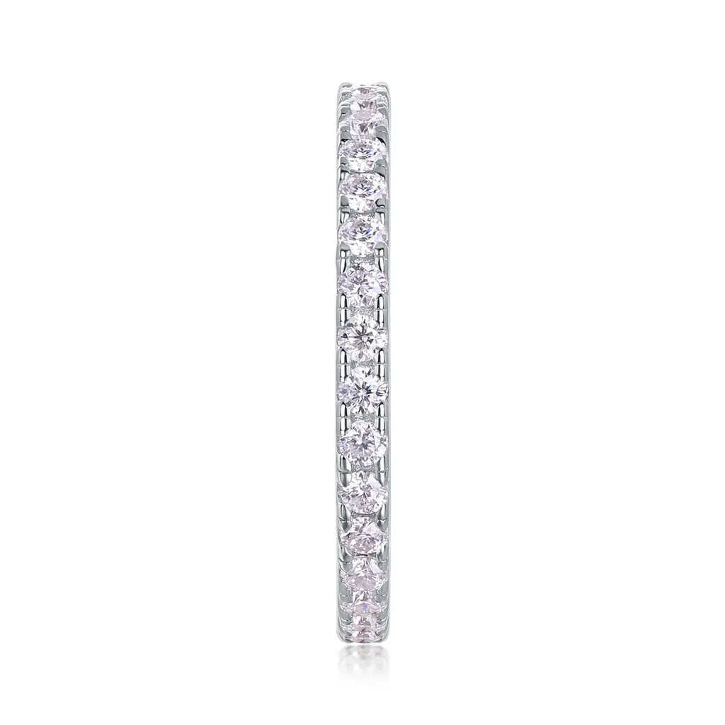Luxury Fashion Row Diamond Ring Moissanite Silver Ring 