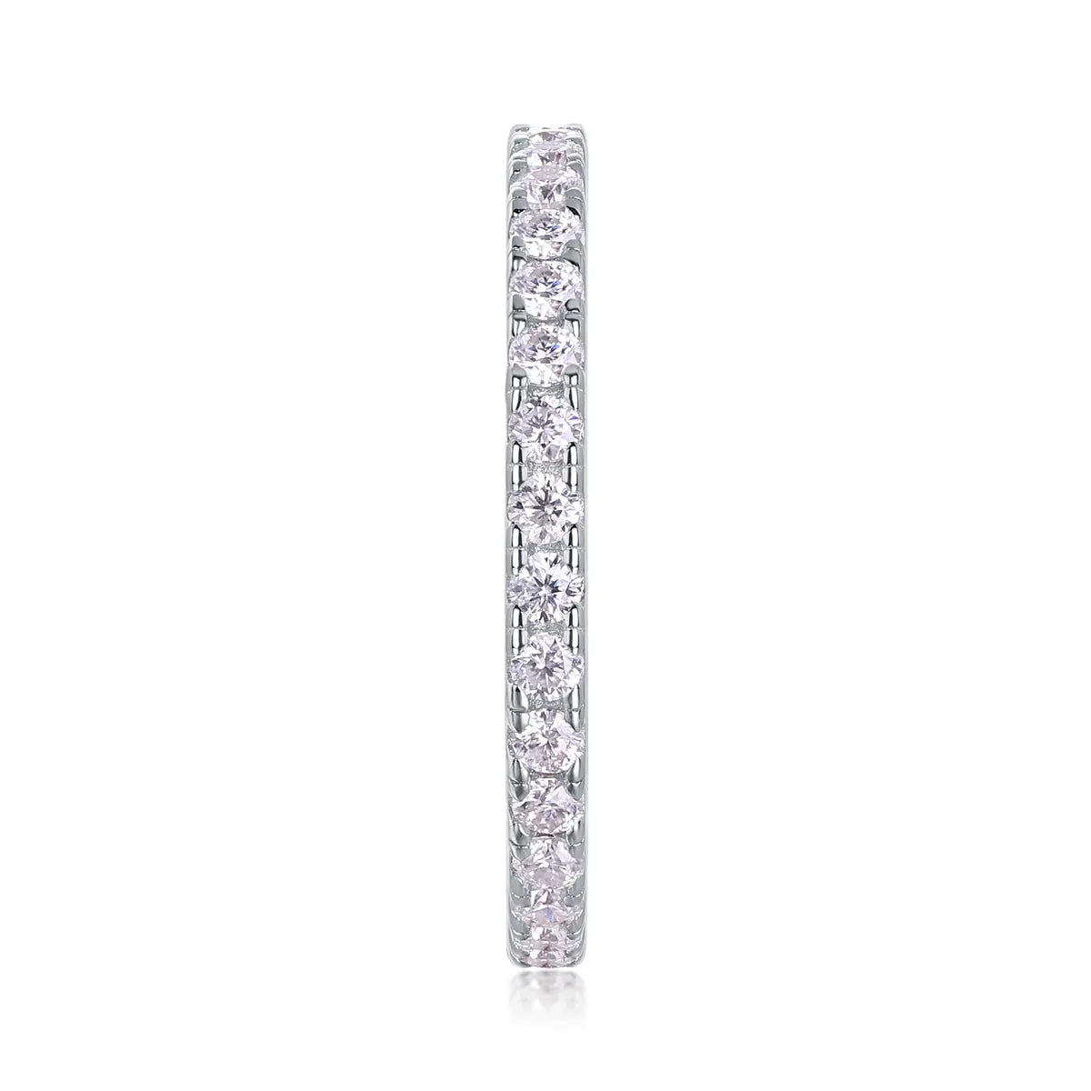 Luxury Fashion Row Diamond Ring Moissanite Silver Ring 