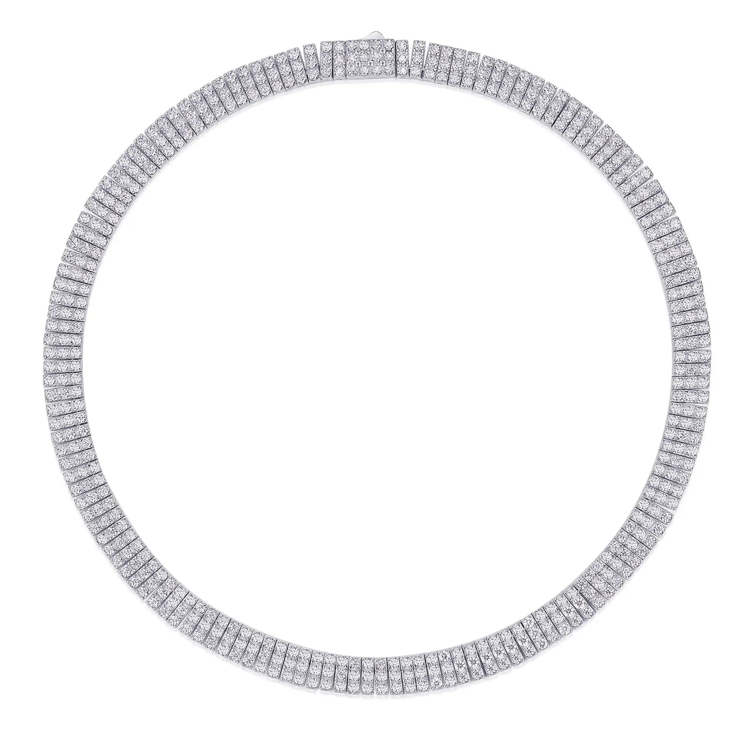 Aperture – Moissanite Luxury & Fashionable Silver Necklace, S925 Platinum Plated NP Collection