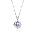 Round And Smooth - 2-carat Moissan Diamonds, S925 Sterling Silver And Platinum-plated Pendant
