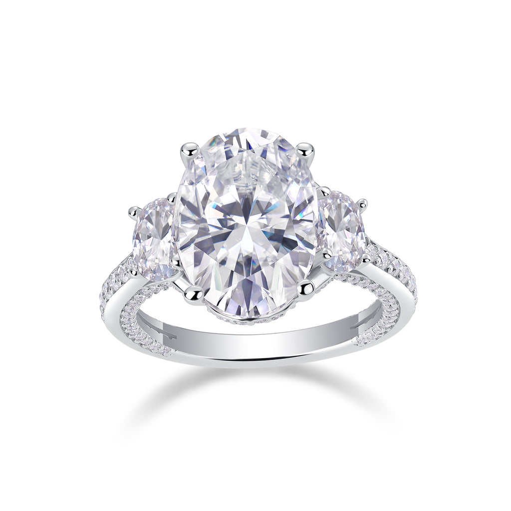 Crown Of Radiance - Moissanite S925 Sterling Silver And Platinum-plated Diamond Ring