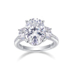 Crown Of Radiance - Moissanite S925 Sterling Silver And Platinum-plated Diamond Ring