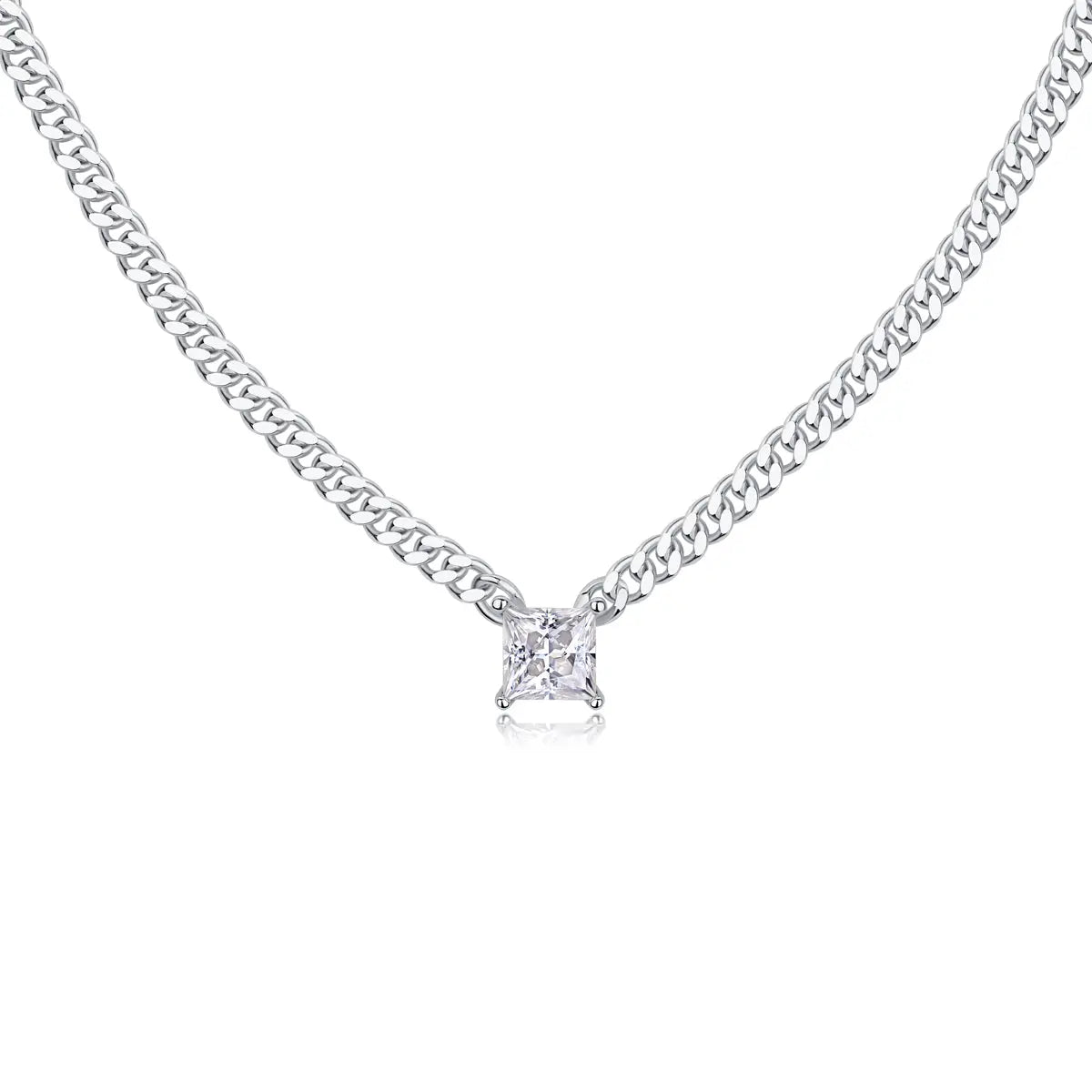 Diamond Jewelry Pendant Set With Square Moissanite S925 Sterling Silver NP Collection