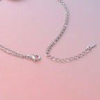 925 Sterling Silver Double Strand Cubic Zirconia Evil Eye Bracelet 