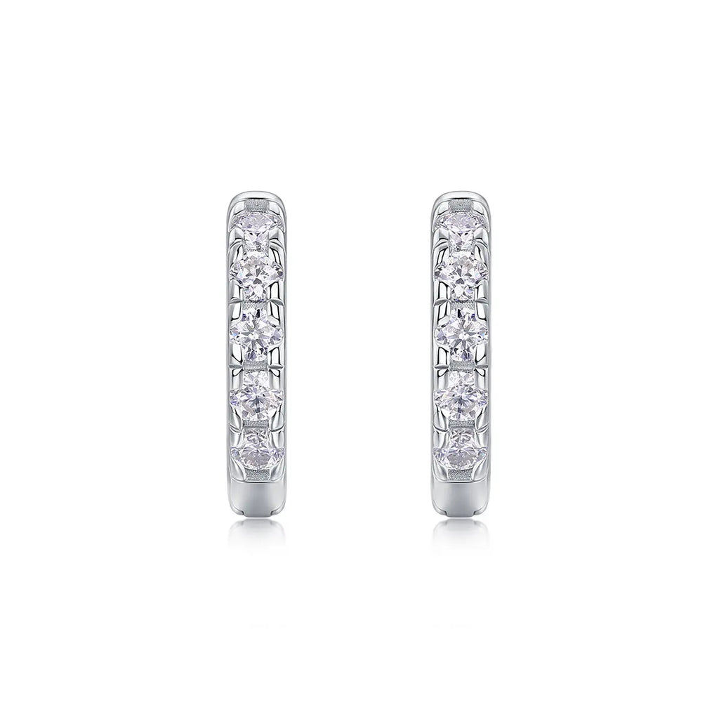 1Summer Iced Tea Stud Earrings with Moissanite S925 Sterling Silver and Platinum-Plated 