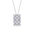 1Grand round Diamond Jewelry Piece Set with 0.5-Carat and 0.3-Carat Moissan Diamonds, S925 Sterling Silver and Platinum-Plated Pendant