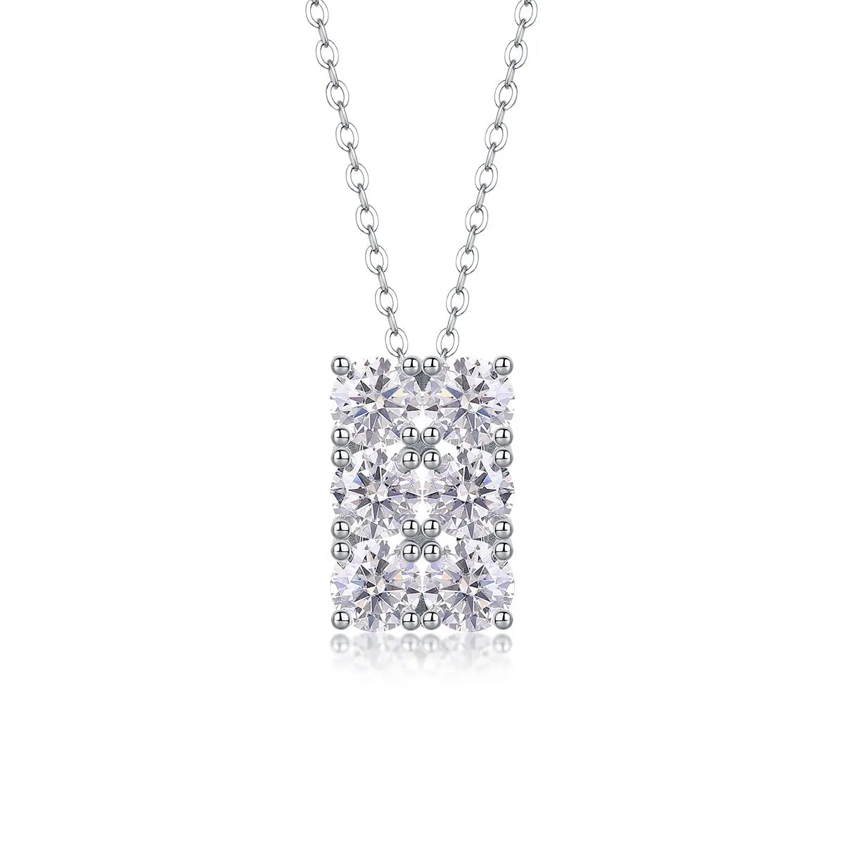 1Grand round Diamond Jewelry Piece Set with 0.5-Carat and 0.3-Carat Moissan Diamonds, S925 Sterling Silver and Platinum-Plated Pendant