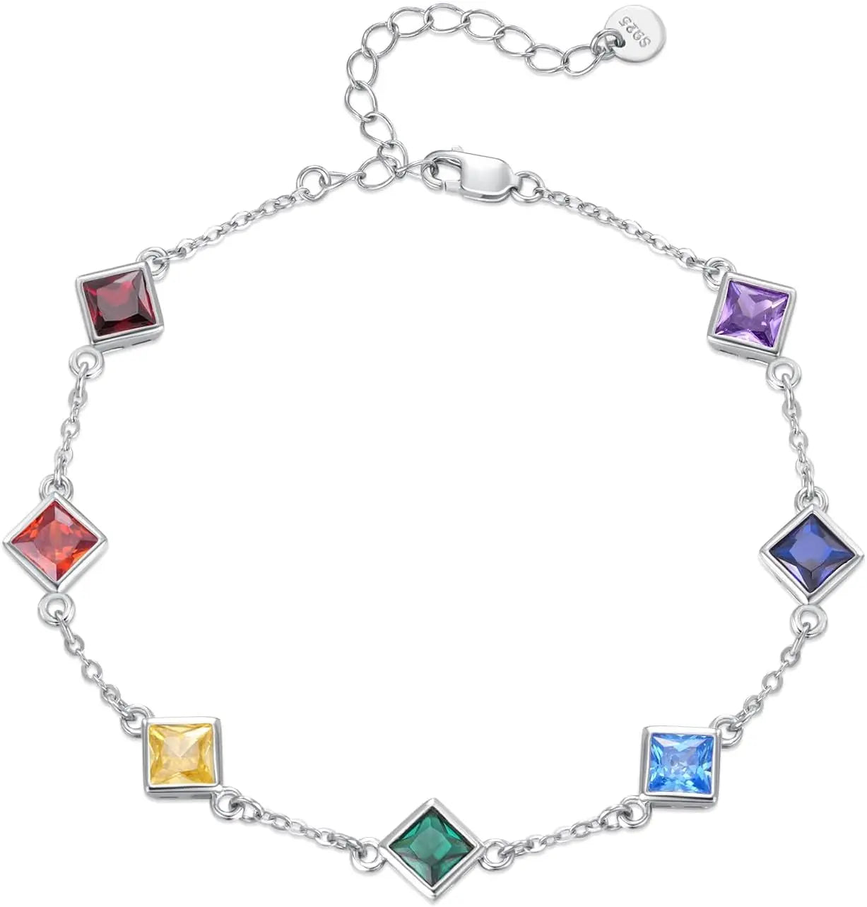 Sterling Silver Multicolor Bracelet 