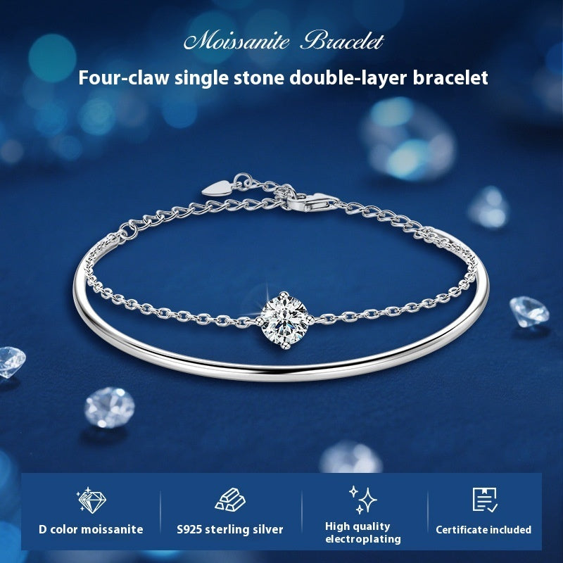 Twin Bracelet S925 Silver Moissanite Bracelet
