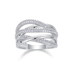 1Brilliant Interweaving Moissanite S925 Sterling Silver and Platinum-Plated Diamond Ring