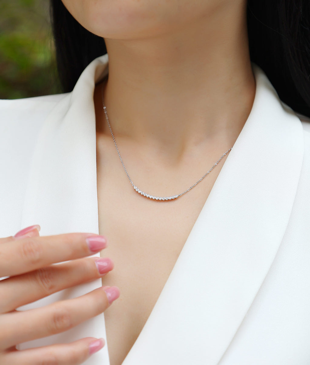 Floating World - Moissanite S925 Sterling Silver And Platinum-plated Pendant