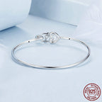 Romantic Heart-shaped Lock Buckle Bracelet 925 Sterling Silver Bracelet