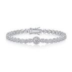 Moissanite, This Luxurious And Fashionable Light Luxury Trend Jewelry Silver Bracelet Is Made Of S925 Silver Electroplated With Platinum NP Collection