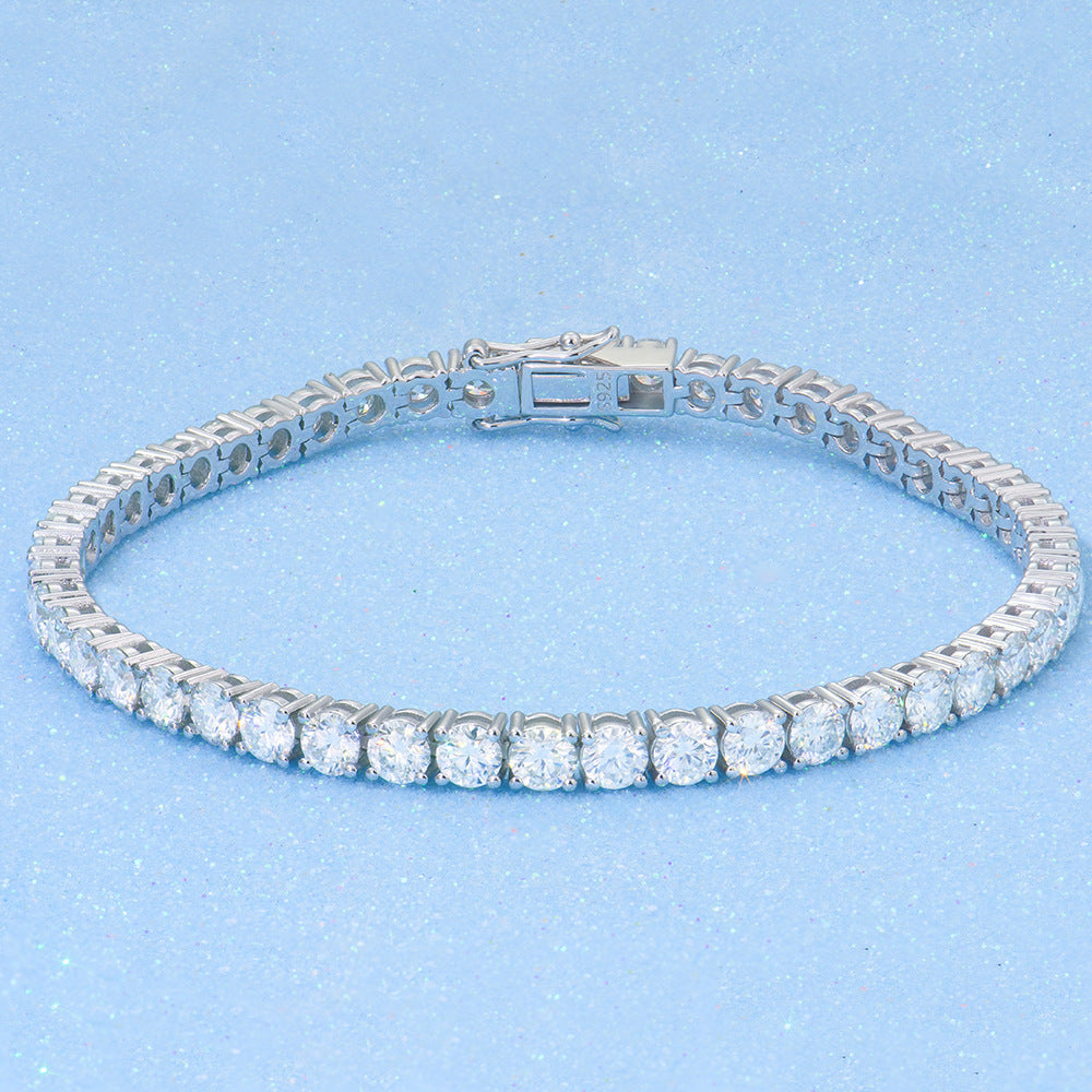 2-6mm Full Set Moissanite Girl S925 Silver Ao Advanced Design Bracelet