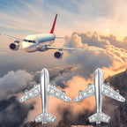 Airplane Earrings 925 Sterling Silver Dangle Drop Stud Earrings