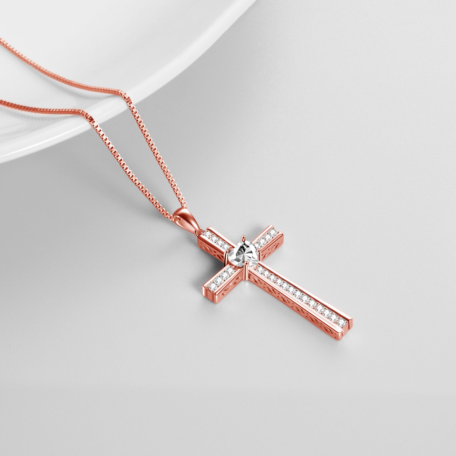 Rose Gold Plated Cross Necklace