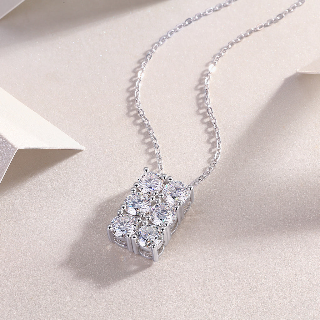 Grand Round - 0.5-carat And 0.3-carat Moissan Diamonds, S925 Sterling Silver And Platinum-plated Pendant