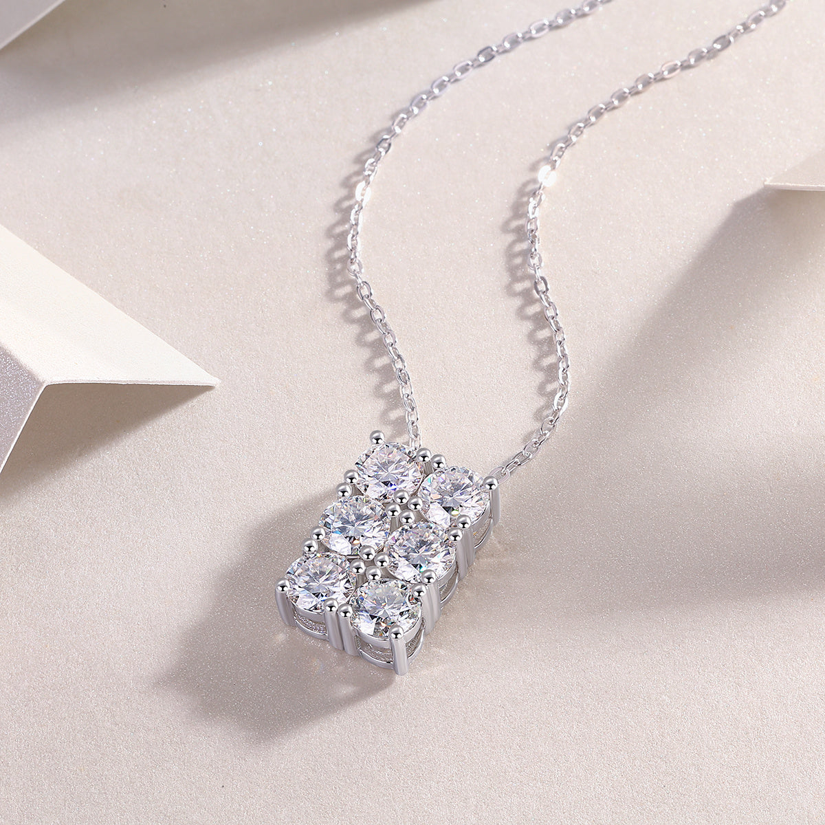 Grand Round - 0.5-carat And 0.3-carat Moissan Diamonds, S925 Sterling Silver And Platinum-plated Pendant