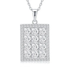 A Luxurious And Fashionable Minimalist Jewelry Pendant Necklace Featuring Top-quality Moissanite, Made Of S925 Silver Electroplated With Platinum. - N&P Colletion